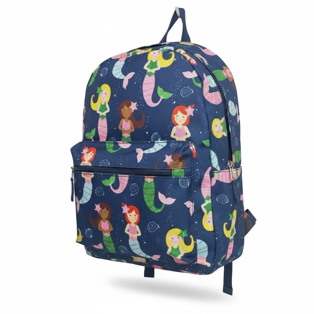 Mermaid Kids Backpack Navy Blue School Bookbag Adjustable Straps NEW - Picture 2 of 8